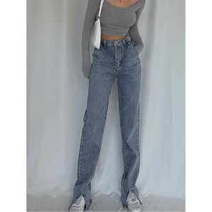 NWT Commense Classic Straight Leg Front Slit Jeans